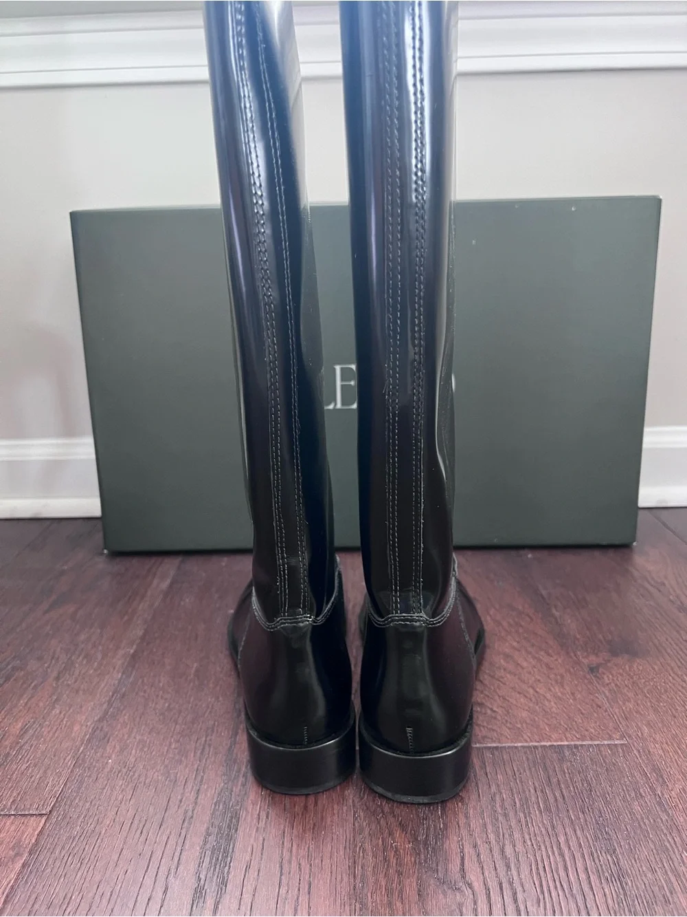NWB Anthropologie Silent D Giselle Riding Boots Black Leather Size 37